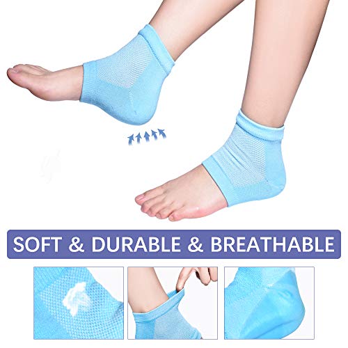 Moisturizing Socks, Moisturizing/Gel Heel Socks for Dry Cracked Heels, Open Toe Socks, Ventilate Gel Spa Socks to Heal and Treat Dry, Gel Lining Infused with Vitamins
