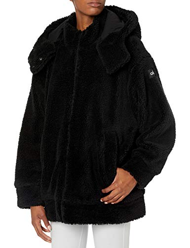 Alo Yoga Women's Norte Sherpa Coat, Black, L