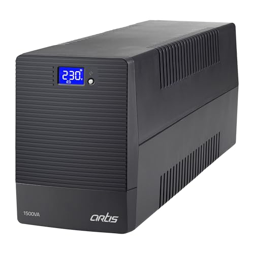 Artis Powersafe 1500VA LCD Line Interactive UPS for Personal Computers, Desktop PCs, Laptops, Routers, Networking Devices and Gaming Consoles