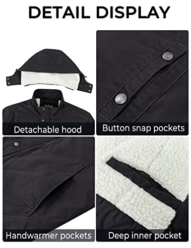 Image of Soularge Men's Big and Tall Military Winter Warm Parka Jacket with Hood