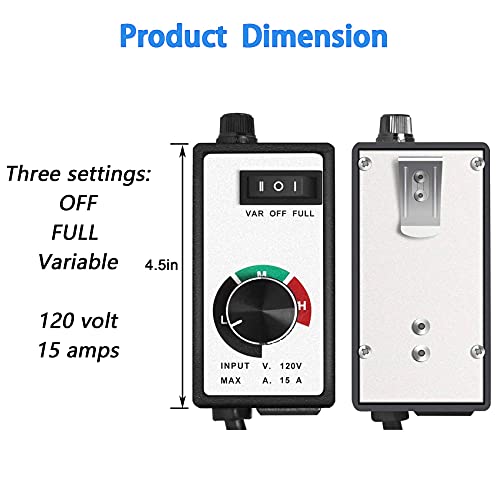 Labwork Router Fan Variable Speed Controller Electric Motor Rheostat For Ac 120V 15A #TOP2