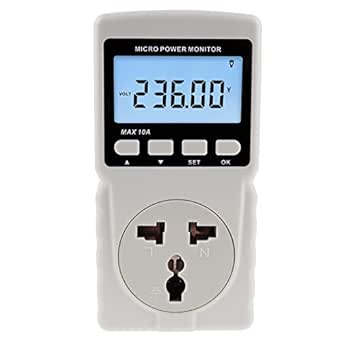 Digital Power Meter Wattmeter Energy Consumption Meter Watt Voltage Current Frequency Electricity Usage Monitor Plug-in Socket Design