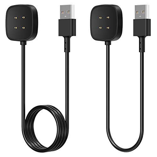 2 Pack Charger Cable Compatible with Fitbit Sense/Sense 2/Versa 4/Versa 3 & for Google Pixel Watch 3/2, USB Charging Cord Stand Replacement for Smartwatch Accessories Power Cable(3.3/1ft) by FYOUNG - Used condition - CA$10.06