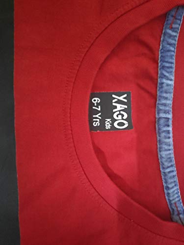 Image of XAGO Solid Casual Tshirt for Boys Cotton Regular Fit Round Neck Short Sleeve Multi Colour Combo Set of 2