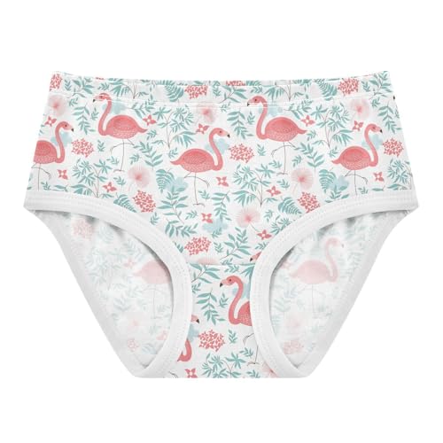 Little Girl Underwear Toddler Panties Kids Undies Flamingo Flowers Soft Cotton Briefs 2T-8Y