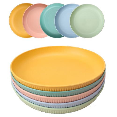 HQCM 5 Stück Wiederverwendbar Camping Teller, 23cm Großer Kompakter...