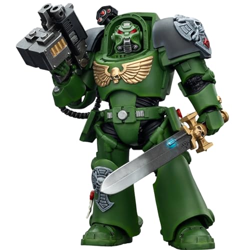 JOYTOY Warhammer 40K 1/18 Action Figures Salamanders Terminator 1 with Power Sword and Storm Bolter 5.6Inch Collectible Model Birthday Gifts Warhammer Series Model