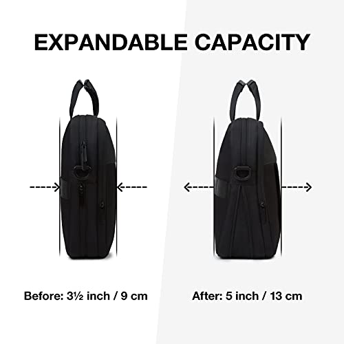 Light Flight 17.3 Inch Laptop Bag, Expandable Briefcase For Men Women,Slim Laptop Case For Computer,Travel Business Bag,Black #TOP2