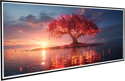 Diamond Painting Adulte 40x80cm Coucher de Soleil Arbre Kit Complet 5D