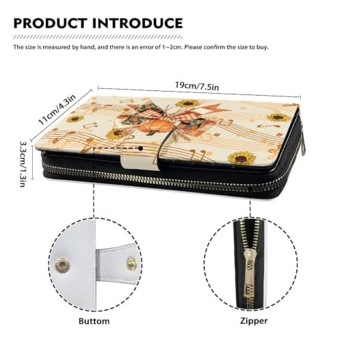 Image of COEQINE Ladies Wallets Pink Leopard Heart Black Printed Leather Phone Long Clutch Purses Check Coin Change Holder