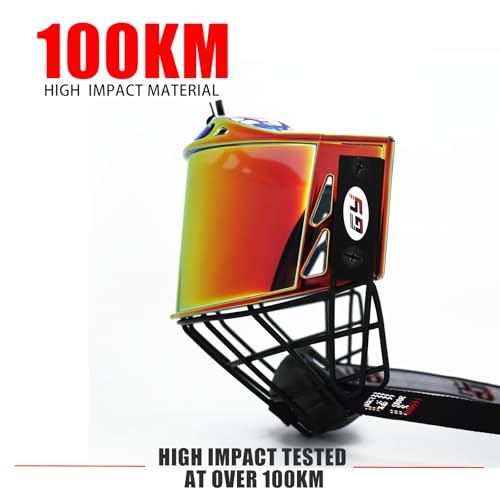 GY PC300 Hockey Helmet Cage & Face Shield Protector Combo Hockey Full Face Shield Adult Hockey Face Shield Senior, Anti-Scratch/Anti-Fog (Revo Red) - Thumbnail 2