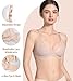 Lemorosy Women's Full Coverage Underwire Lace Unlined Minimizer Bra for Heavy Breast (36C, Nude)