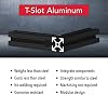 8020, 1010, 10 Series 1 Inch x 1 Inch T-Slotted Aluminum Extrusion DIY Extruded Linear Slot Bar Rail 80/20 (Black Anodize, 12 Long)