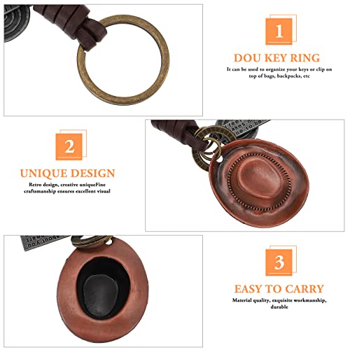 SOIMISS Cowboyhut SchlüSselanhäNger Vintage Stil mit Metall SchlüSselring Modischer SchlüSsel Halter für Auto Taschen RucksäCke Geschenk für MäNner Und Frauen