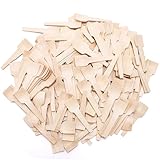 Bekith - Juego de 300 mini cucharas de madera desechables, 2-3/4' para manualidades, exfoliantes orgánicos de azúcar, degustación y muestreo