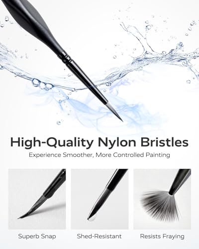 JusArt 16 Pcs Fine Paint Brushes for Detail, Set with Case Holder - image 5