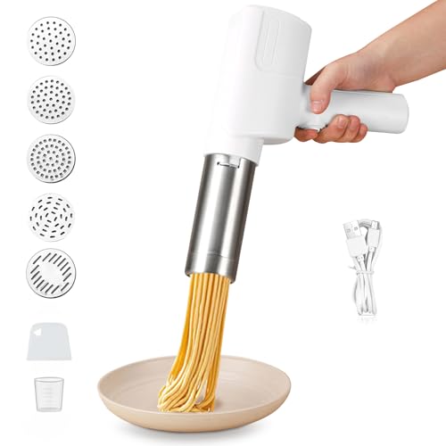 Máquina Eléctrica Pasta Fresca, 5 Accesorios, Blanco