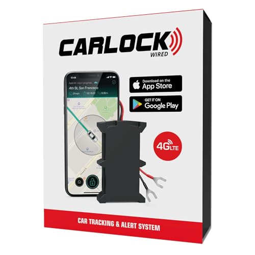 CARLOCK Wired Hidden GPS Vehicle Tracker - 12-24v Battery Anti Theft Car Device 4G LTE Instant Alerts Easy Install Multi-Network SIM Real-Time Monitoring