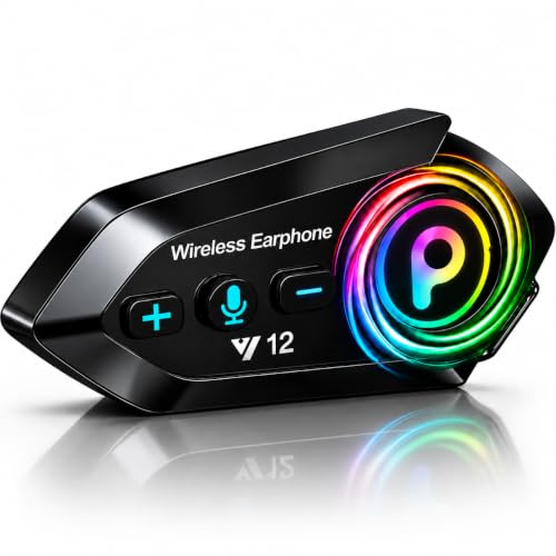 Primate Y12 Bluetooth Motorcycle Helmet Headset – HD Calling and HiFi Music & GPS Support, IP67 Waterproof, Works with Android & iOS, Universal Helmet