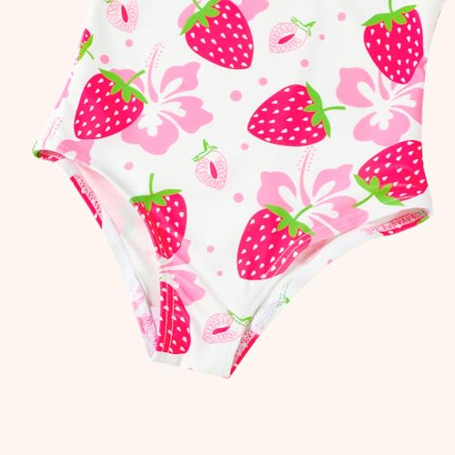 Image of DREAM BUS Toddler Girls One Piece Criss-Cross Straps Swimsuits with Tiered Ruffle Skirt Girls Bathing Suit Summer Swimwear