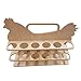 Cestino portauova in legno, Portauova a forma di pollo, Portauova Skelter, Portauova portatile in legno a forma di gallina, Scaffale per uova cucina a forma di gallina(colore legno)