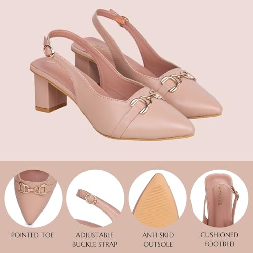 Image of TRASE Block Heels Sandals for Women, Flashy-I Stylish & Comfortable Footwear