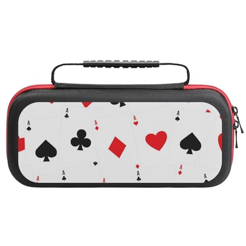 Switch ケース トランプ柄 スイッチ ケース Switch ゲーム機保護ケース スイッチ収納バッグ 薄型 防塵 防汚 耐衝撃 保護カバー ゲーム機収納袋 大容量 カード20点収納可 収納バッグ 収納ポーチ 互換性がある EVA素材 全面保護型 ゲーム