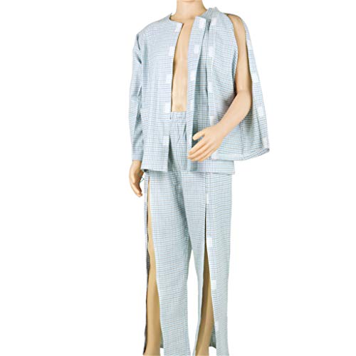 Patient Care Clothes for Fracture Postoperative Long Bedridden,inconvenient Wear and take Off Elderly,Easy to wear Off Nursing Suit,Men'sset,M