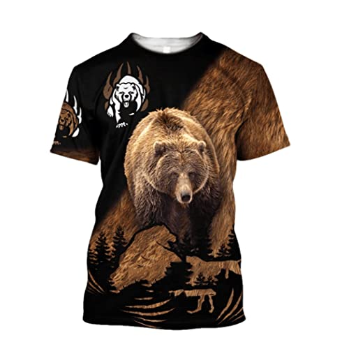 T-shirt ours Harajuku homme 4XL pour un look urbain décontracté