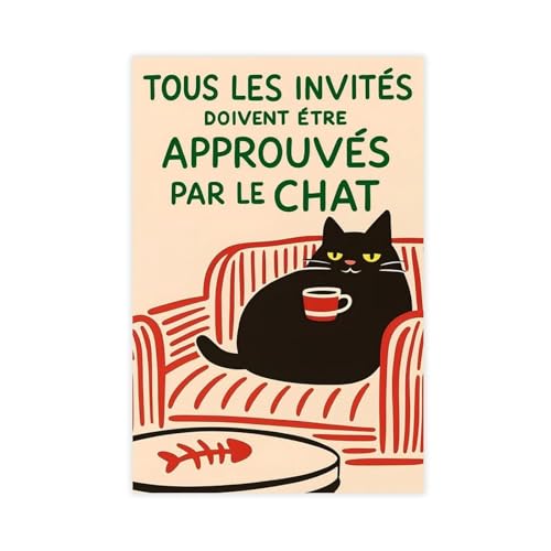 Toile chat amusant pour briser la monotonie d'un grand mur