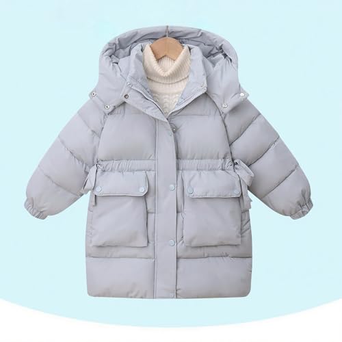 Girls Winter Coats Oversized Thickened Hooded Quilted Mid Parka Coat Casual Soft Adjustable elastic waist Outerwear3