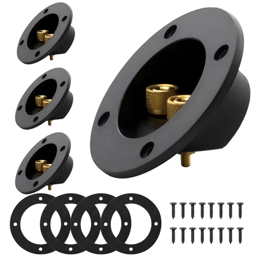 Makerele 2-Way Speaker Box Electrical Connector Screw-Type (4 Pcs & 3 Inch)