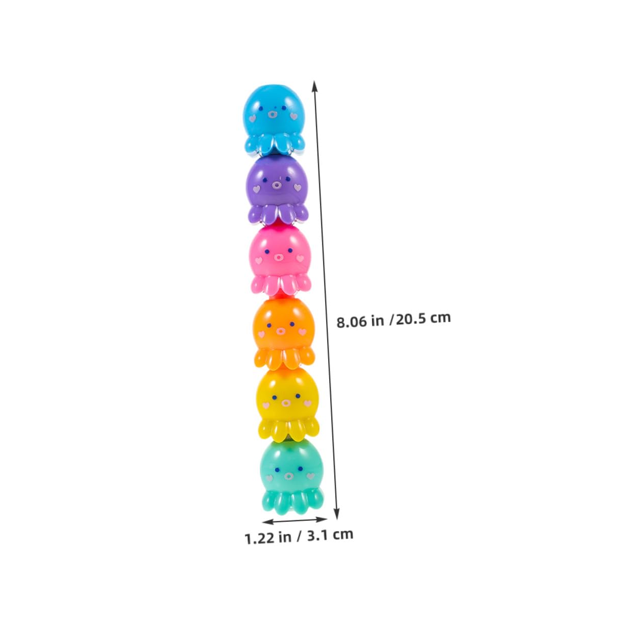 2 Set Penne Evidenziatori Mini Polpo Impilabili Colori Fluorescenti Vivaci per Scrittura e Progetti Creativi per Studenti Ufficio e Scuola