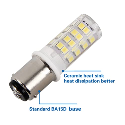 Hryspn Ba15D Double Bayonet Sewing Machine Led Light Bulb 5 Watt Daylight White 6000K Non-Dimmable Ac110V-130V (Pack Of 4) #TOP4