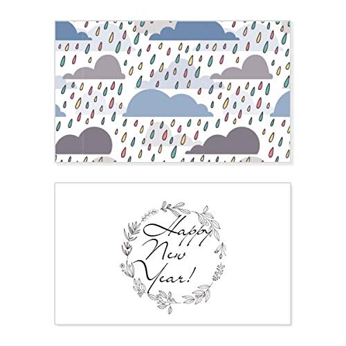 Tarjeta conmemorativa Cloud Rain para año nuevo con diseño de goteo exclusivo