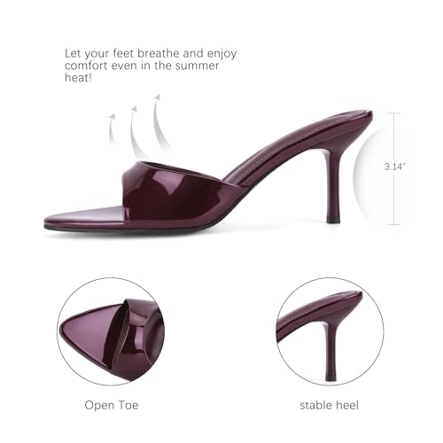 Image of QIV Leopard Kitten Heels Pointed Toe Mule Heels for Women Open Toe Kitten Heel for Party Dressy Wedding