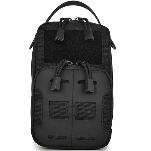 Sac à bandoulière tactique Molle noir anti-déchirure pour randonnée