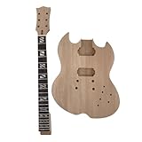 Conboxus DIY Electric Guitar Kit with Mahogany Body and Neck, 22Fret 628mm 6-String Electric Guitar Kits Complete DIY Guitar Making Kit for Adults Beginner Luthier Gift