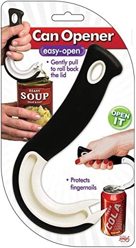 Jokari 06040 Easy-Open Ring Pull Can Jar Opener - Black & White One Size - for Arthritis Sufferers