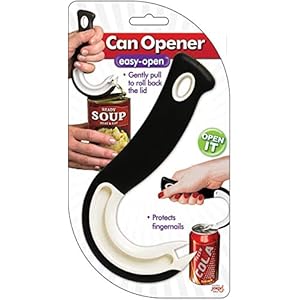 Easy Open Ring Pull Can Opener 1 Pack. Durable Non Slip Rubber Grip Makes Opening Aluminum Container Tabs Simple. Perfect for Protecting Nails and Folks with Joint Pain or Arthritis
