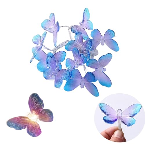 Guirlande papillon LED violette 3m, cadeau déco parfait pour chambre et fête
