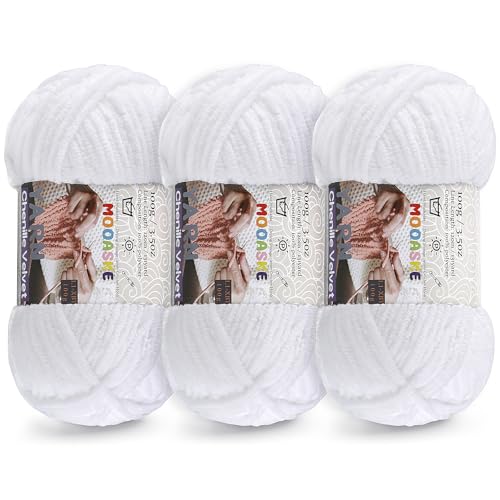 Chunky Chenille Blanket Yarn, 3-Pack