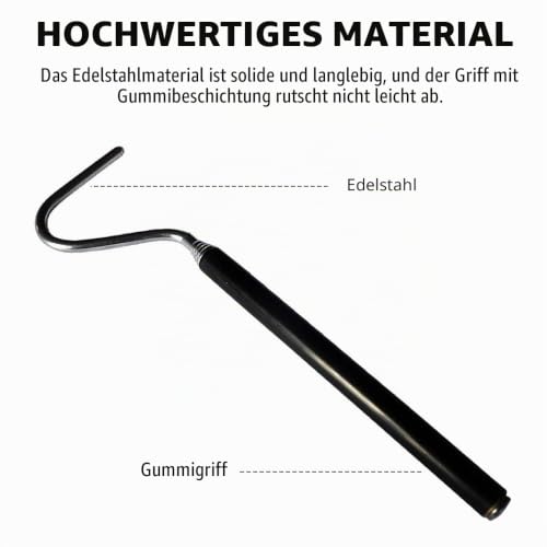 DONGKER Snake Capture Hook, 19,5-66cm Ausziehbarer Schlangenfänger, Teleskop Schlangenhakenaus Edelstahl für Haustierschlangen unter 2 Pfund zu Fangen, wie Kornnattern, Königsnattern usw.