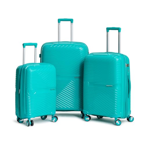 Image of Cabin 50cm (Small) Polypropylene 360 Degree 8 Wheels Trolley Bag for Travel Hard Case Luggage, Lightweight with Combination Lock & Robust Trolley with 3 Yrs Warranty (Teal)