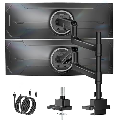 Brazo de monitor dual monTEK para pantallas ultraanchas de hasta 57 pulgadas y 27 kg