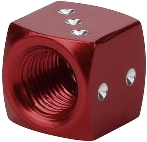 Miniatura 7 de Tapas de vástago de válvula de neumático de dados  Paquete de 4 tapas de válvula de neumático de automóvil de aleación de aluminio, a prueba de