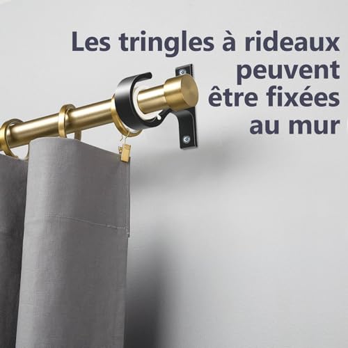 ZOCONE 4 Pièces Support Tringle Rideaux Plafond, ø25-28mm Supports Rideau Plafond avec Vis Noir Support de Tringle à Rideau Robuste Alliage D'aluminium Support Tringle Penderie pour Rideau Armoire (A) – vue 5