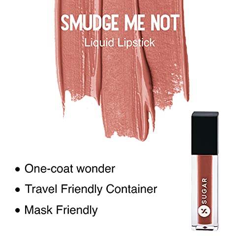 Image of SUGAR Cosmetics Smudge Me Not Liquid Lipsticks for Women | Transferproof & Waterproof | Lasts 12+ Hours | Matte Lipstick | 1.1ml - 37 Hot Apricot