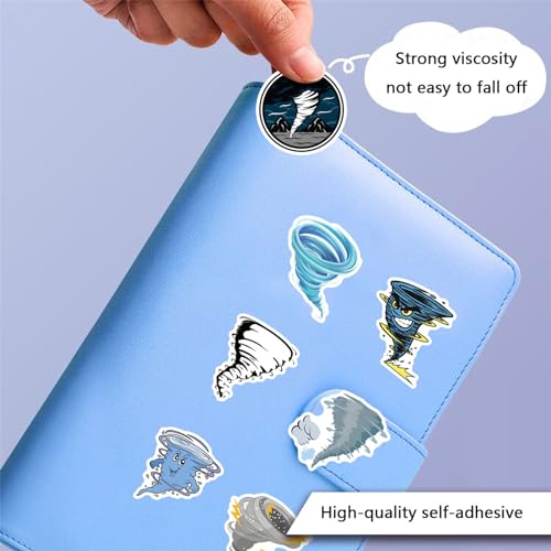 TWGOGOTIC 55 PCS Tornado Stickers, Tornado Party Favors Birthday Party Decorations Supplies Gifts Waterproof Vinyl Stickers for Kids Teens Boys Girls for Water Bottle Laptop (Blue)