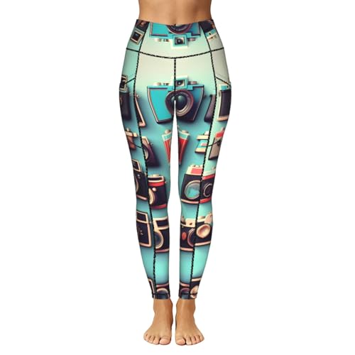 Leggings con estampado retro para entrenar al aire libre con clima variable 2